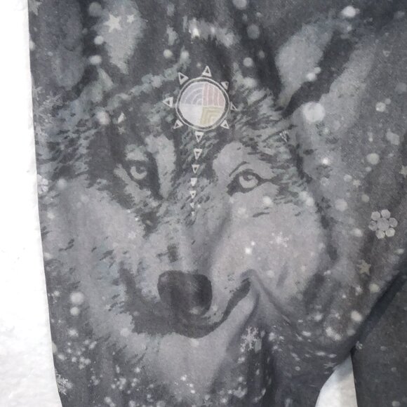 Teeki Floral Print with Wolf heads Leggings, size X-Small - Picture 3 of 5